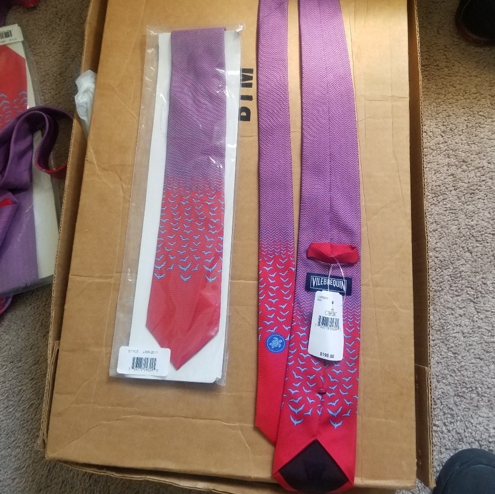 Vilebrequin Chevron and Seagull silk tie
